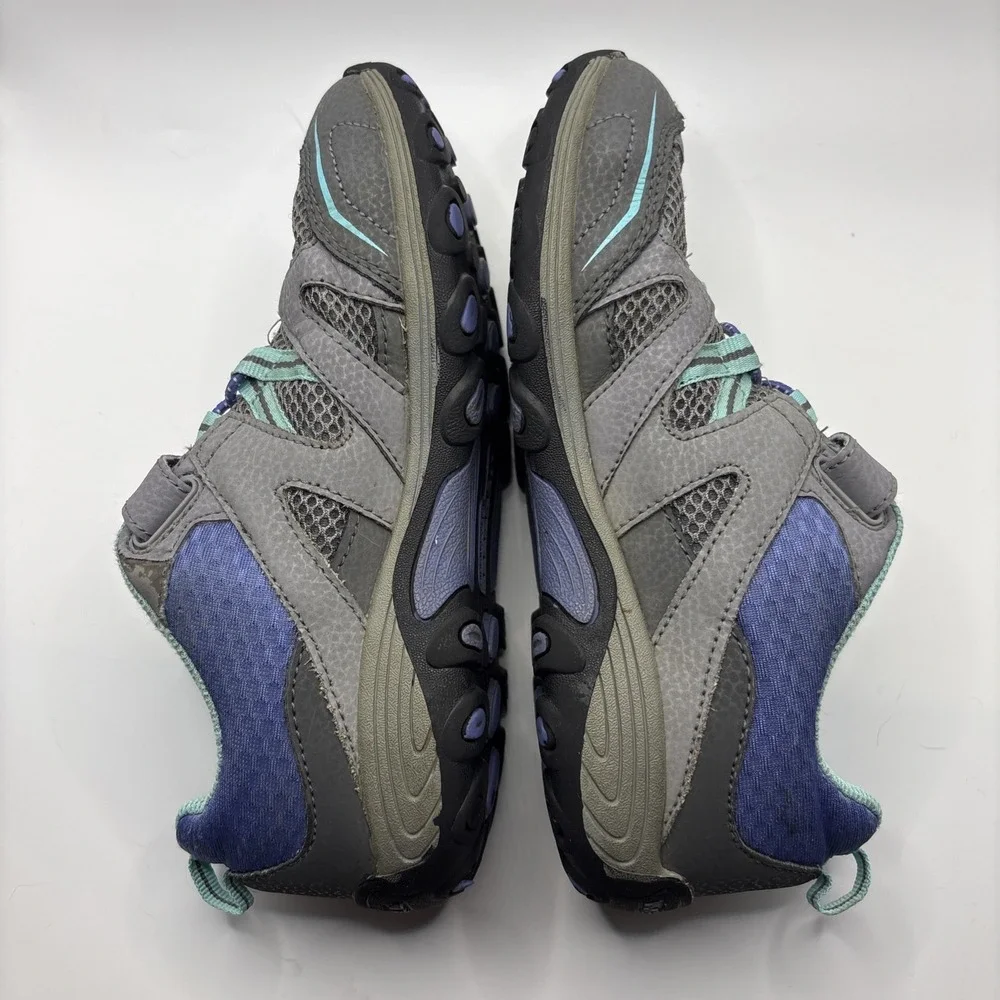 Merrell Trail Chaser Kids Gray Teal Hiking Shoes Size 3 Walking Outdoors